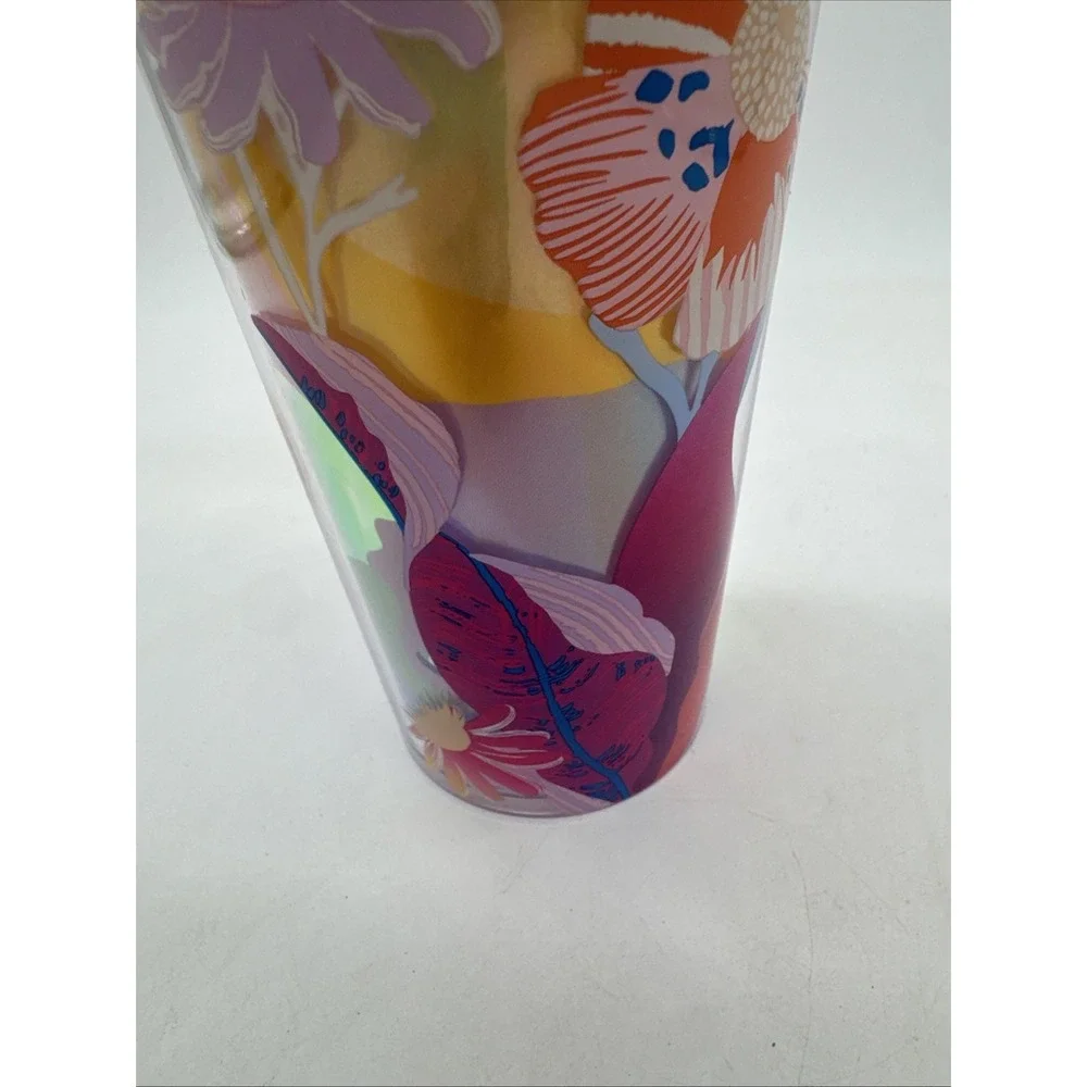 2024 Starbucks Summer Flower Field Straw Topper Venti 24 Oz Cold Cup Tumbler
